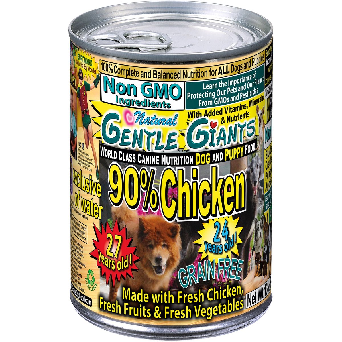 Gentle Giants 90% Chicken Canned Dog Food, 13-oz, case of 12
