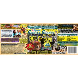 Gentle Giants Natural Non-GMO Grain-Free 90% Chicken Wet Dog Food, 13-oz can, case of 12