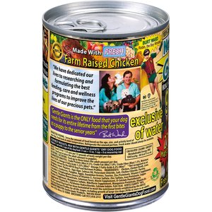 Gentle Giants Natural Non-GMO Grain-Free 90% Chicken Wet Dog Food, 13-oz can, case of 12