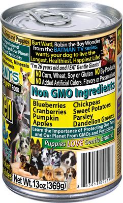 Show full view: Gentle Giants Natural Non-GMO Grain-Free 90% Chicken Wet Dog Food, 13-oz can, case of 12 slide 6 of 11