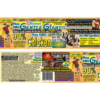 Discontinued - GENTLE GIANTS Natural Non-GMO Grain-Free 90% Chicken Wet ... - Non-Gmo Grain Free Chicken Dog Food