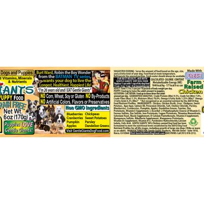 Picture of Discontinued - GENTLE GIANTS Natural Non-GMO Grain-Free 90% Chicken Wet ...