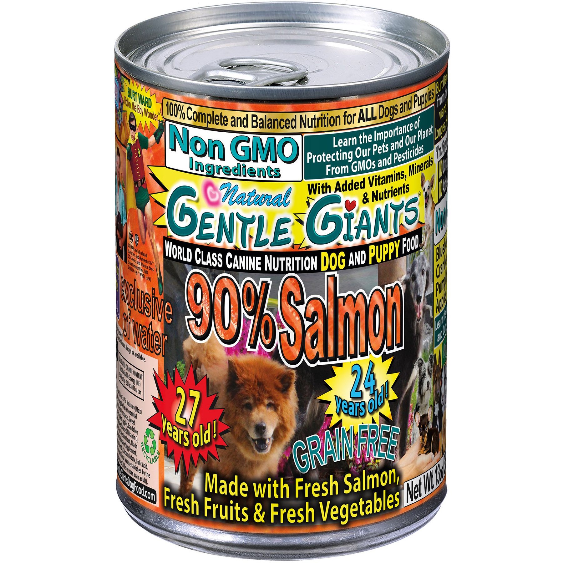 Gentle Giants 90% Salmon Canned Dog Food, 13-oz, case of 12