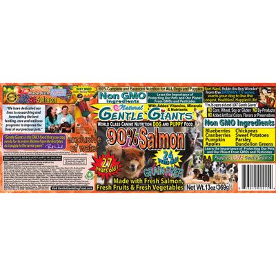 Show full view: Gentle Giants Natural Non-GMO Grain-Free 90% Salmon Wet Dog Food, 13-oz can, case of 12 slide 3 of 11