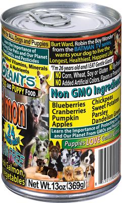 Show full view: Gentle Giants Natural Non-GMO Grain-Free 90% Salmon Wet Dog Food, 13-oz can, case of 12 slide 6 of 11