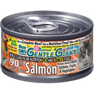 Gentle Giants Natural Non-GMO Salmon Grain-Free Cat & Kitten Canned Cat Food, 3-oz, case of 24