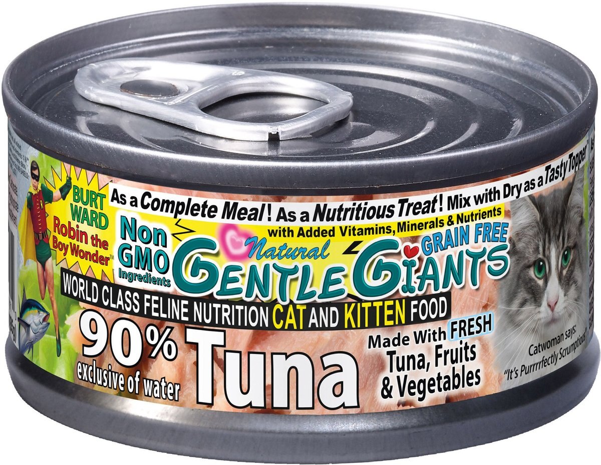 Gentle Giants Natural Non-GMO Tuna Grain-Free Cat & Kitten Canned Cat Food, 3-oz, case of 24