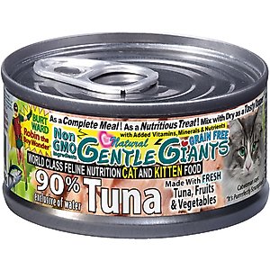 Gentle Giants Natural Non-GMO Tuna Grain-Free Cat & Kitten Canned Cat Food, 3-oz, case of 24