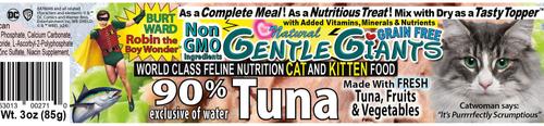 Show full view: Gentle Giants Natural Non-GMO Tuna Grain-Free Cat & Kitten Canned Cat Food, 3-oz, case of 24 slide 7 of 10