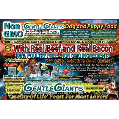 Show full view: Gentle Giants Non-GMO Dog & Puppy Beef Wet Food + Natural Non-GMO Dog & Puppy Beef & Bacon Dry Dog Food slide 7 of 10