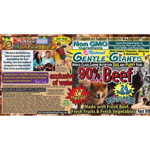 Gentle Giants Non-GMO Grain-Free 90% Beef Wet Dog Food, 13-oz can, case of 12
