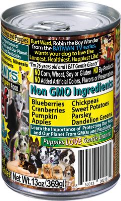 Show full view: Gentle Giants Non-GMO Grain-Free 90% Beef Wet Dog Food, 13-oz can, case of 12 slide 6 of 11