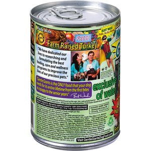Gentle Giants Non-GMO Grain-Free 90% Turkey Wet Dog Food, 13-oz can, case of 12