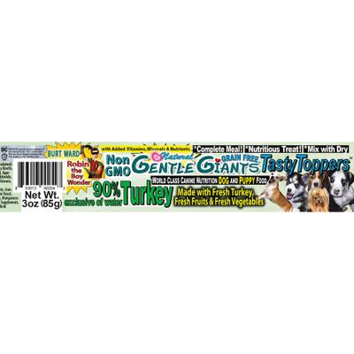 Show full view: Gentle Giants Non-GMO Grain-Free 90% Turkey Wet Dog Food, 3-oz can, case of 24 slide 7 of 11