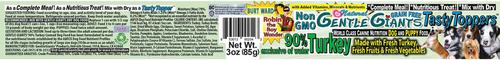 Show full view: Gentle Giants Non-GMO Grain-Free 90% Turkey Wet Dog Food, 3-oz can, case of 24 slide 8 of 11