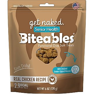 Get Naked Biteables Functional Senior Health Real Chicken Recipe Dog Treats, 6-oz bag slide 1 of 5