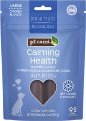 Get Naked Calming Health Dental Sticks Chicken Flavor Grain-Free Large Dog Treats, 6.6-oz bag