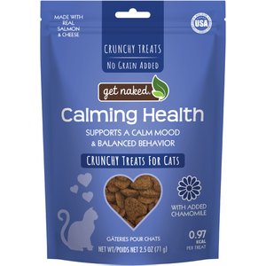 Get Naked Calming Health Grain-Free Salmon & Cheese Flavor Crunchy Cat Treats, 2.5-oz bag