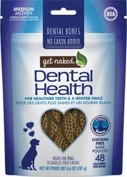Get Naked Dental Health Grain-Free Vanilla Mint Flavored Medium Dental Dog Treats, 6.6-oz bag, count varies