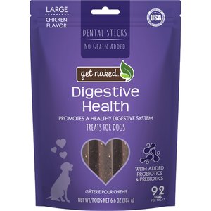 Get Naked Digestive Health Grain-Free Dental Stick Dog Treats, 18 count, Small