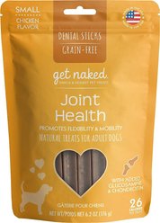 Get Naked Joint Health Grain-Free Dental Stick Dog Treats, Small, 36 count