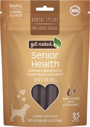 Get Naked Senior Health Dental Sticks Chicken Flavor Grain-Free Small Dog Treats, 6.2-oz bag