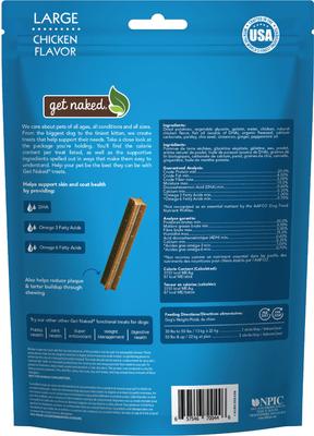 Show full view: Get Naked Skin & Coat Health Grain-Free Dental Stick Dog Treats, 6 count, Large slide 3 of 9