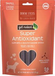 Get Naked Super Antioxidant Grain-Free Dental Stick Dog Treats, 18 count, Small