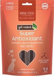 Get Naked Super Antioxidant Grain-Free Dental Stick Dog Treats, 6 count, Large
