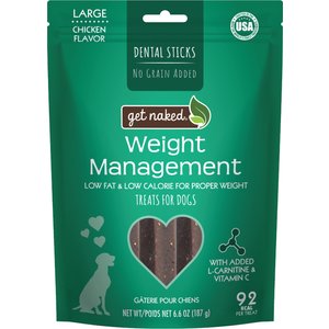 Get Naked Weight Management Large Grain-Free Chicken Flavor Dental Dog Treats, 6.6-oz bag, count varies