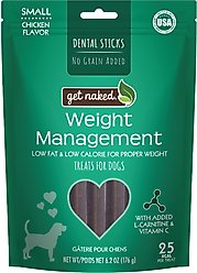 Get Naked Weight Management Small Grain-Free Chicken Flavor Dental Dog Treats, 6.2-oz bag, count Varies