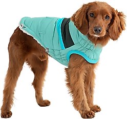 GF Pet Alpine Puffer Dog Coat, Light Aqua, Large