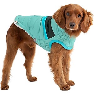 GF PET Alpine Puffer Dog Coat, Light Aqua, Large - Main Image