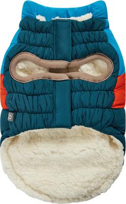 GF Pet Block Color Puffer Dog Coat, Dark Teal