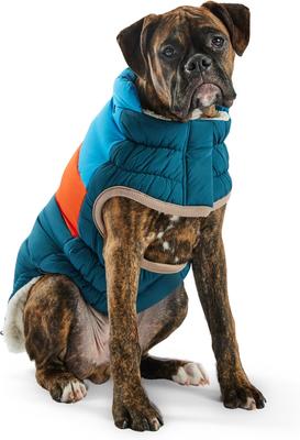 Show full view: GF Pet Block Color Puffer Dog Coat, Dark Teal, X-Large slide 1 of 9