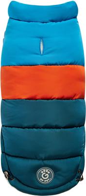 Show full view: GF Pet Block Color Puffer Dog Coat, Dark Teal, XX-Small slide 3 of 10