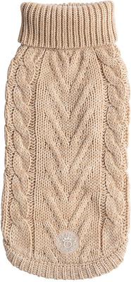 Show full view: GF Pet Chalet Dog Sweater, Oatmeal, XXX-Small slide 3 of 7