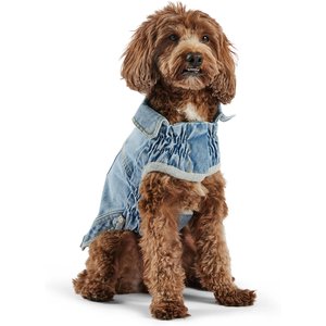 GF Pet Denim Jacket All Season Dog Coat, Light Wash, X-Small