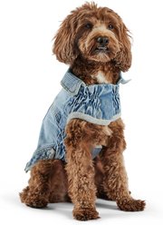 GF Pet Denim Jacket All Season Dog Coat, Light Wash, XX-Small