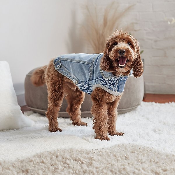 Show full view: GF Pet Denim Jacket All Season Dog Coat, Light Wash, XX-Small slide 7 of 8