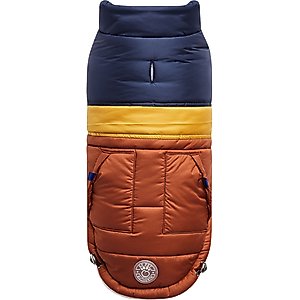 GF Pet Elasto-Fit Retro Dog Puffer Coat, Hazel, 3X-Large