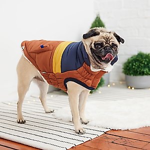 GF Pet Elasto-Fit Retro Dog Puffer Coat, Hazel, 3X-Large