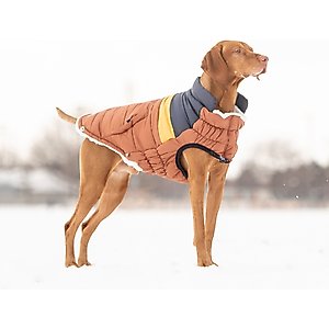 GF Pet Elasto-Fit Retro Dog Puffer Coat, Hazel, 3X-Large