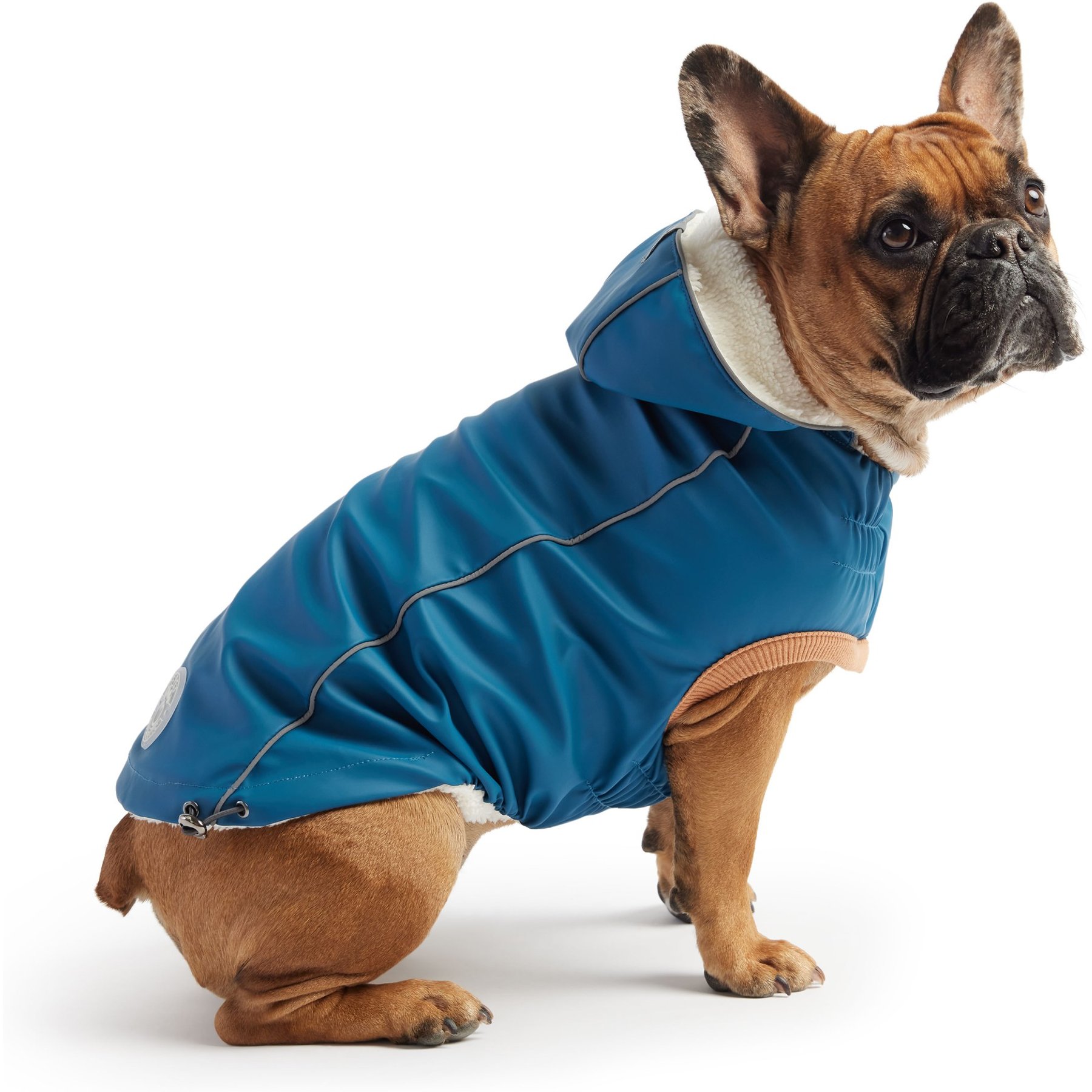 GF Pet Insulated Dog Raincoat, Dark Blue, Small