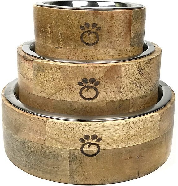 GF Pet Mango Wood Cat & Dog Bowl