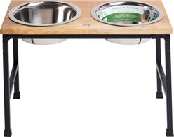 GF Pet Mango Wood & Metal Elevated Dog Feeder, Natural, Large/Tall