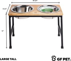 GF Pet Mango Wood & Metal Elevated Dog Feeder, Natural, Large/Tall slide 2 of 6