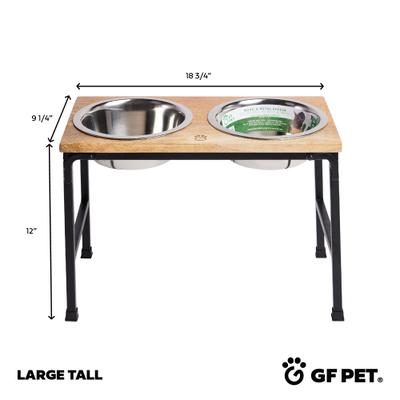 Show full view: GF Pet Mango Wood & Metal Elevated Dog Feeder, Natural, Large/Tall slide 5 of 7