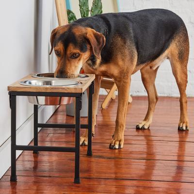Show full view: GF Pet Mango Wood & Metal Elevated Dog Feeder, Natural, Large/Tall slide 4 of 7