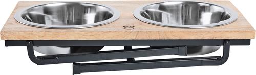 Show full view: GF Pet Mango Wood & Metal Elevated Dog Feeder, Natural, Large/Tall slide 3 of 7